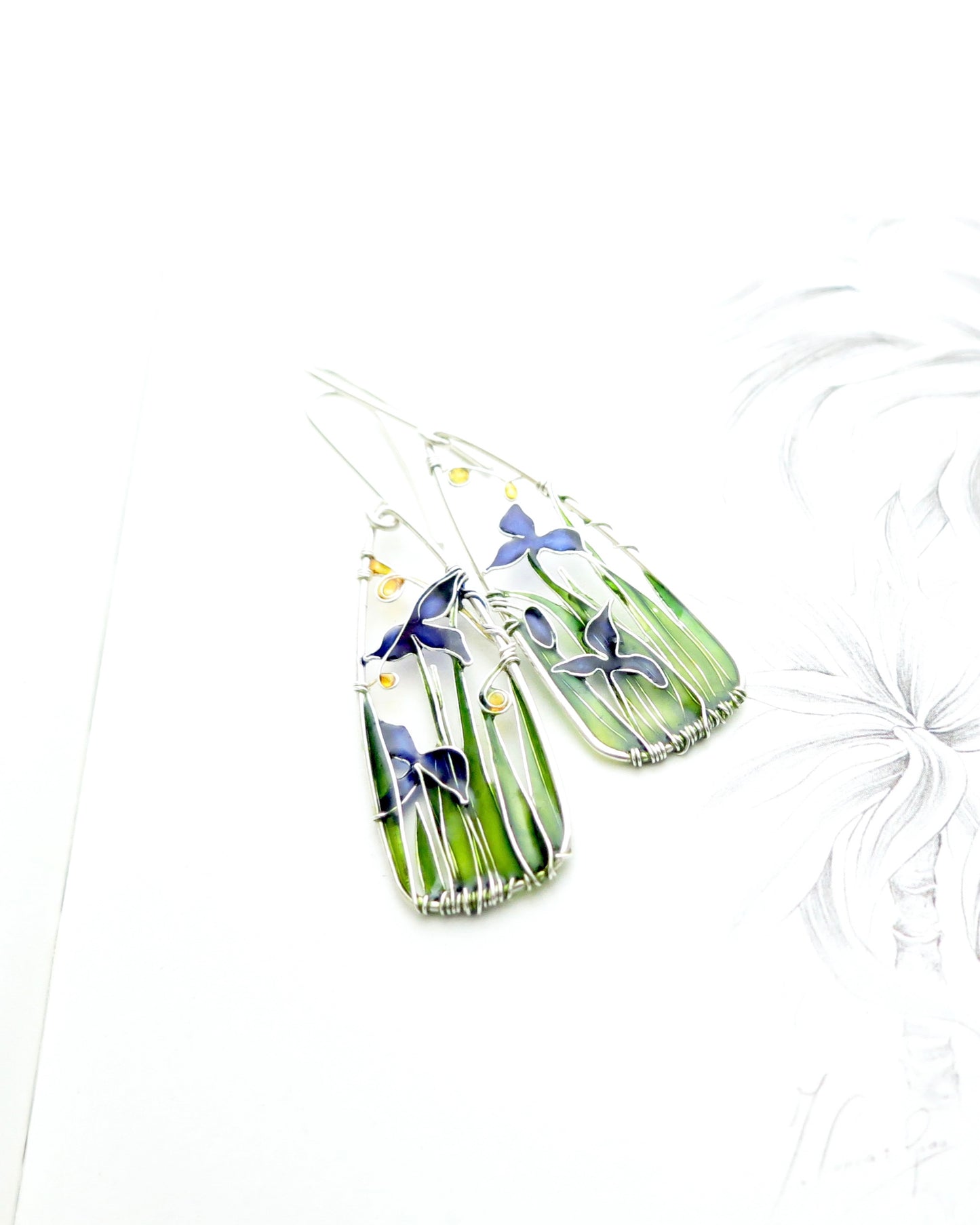 Iris Silver Earrings