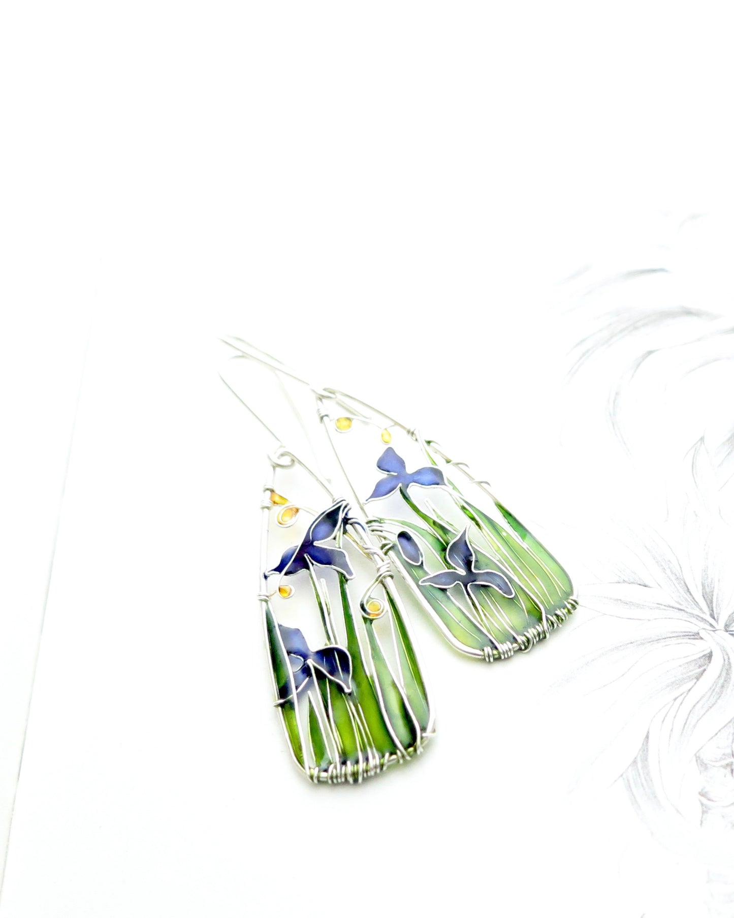 Iris Silver Earrings