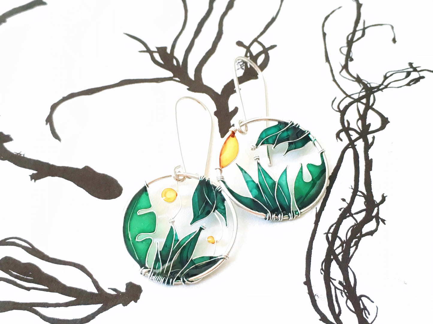 In The Garden Silver Earrings