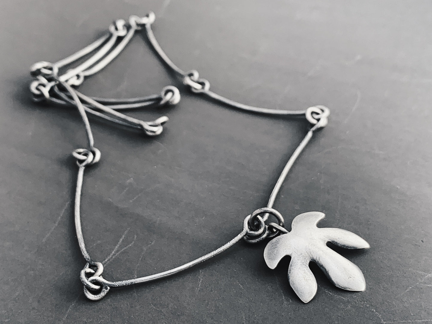 Fig Leaf Silver Necklace