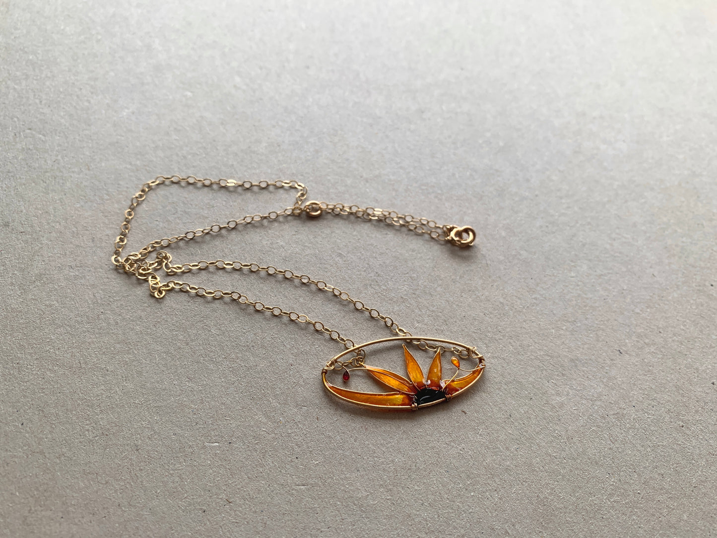 Gold Sunflower Necklace