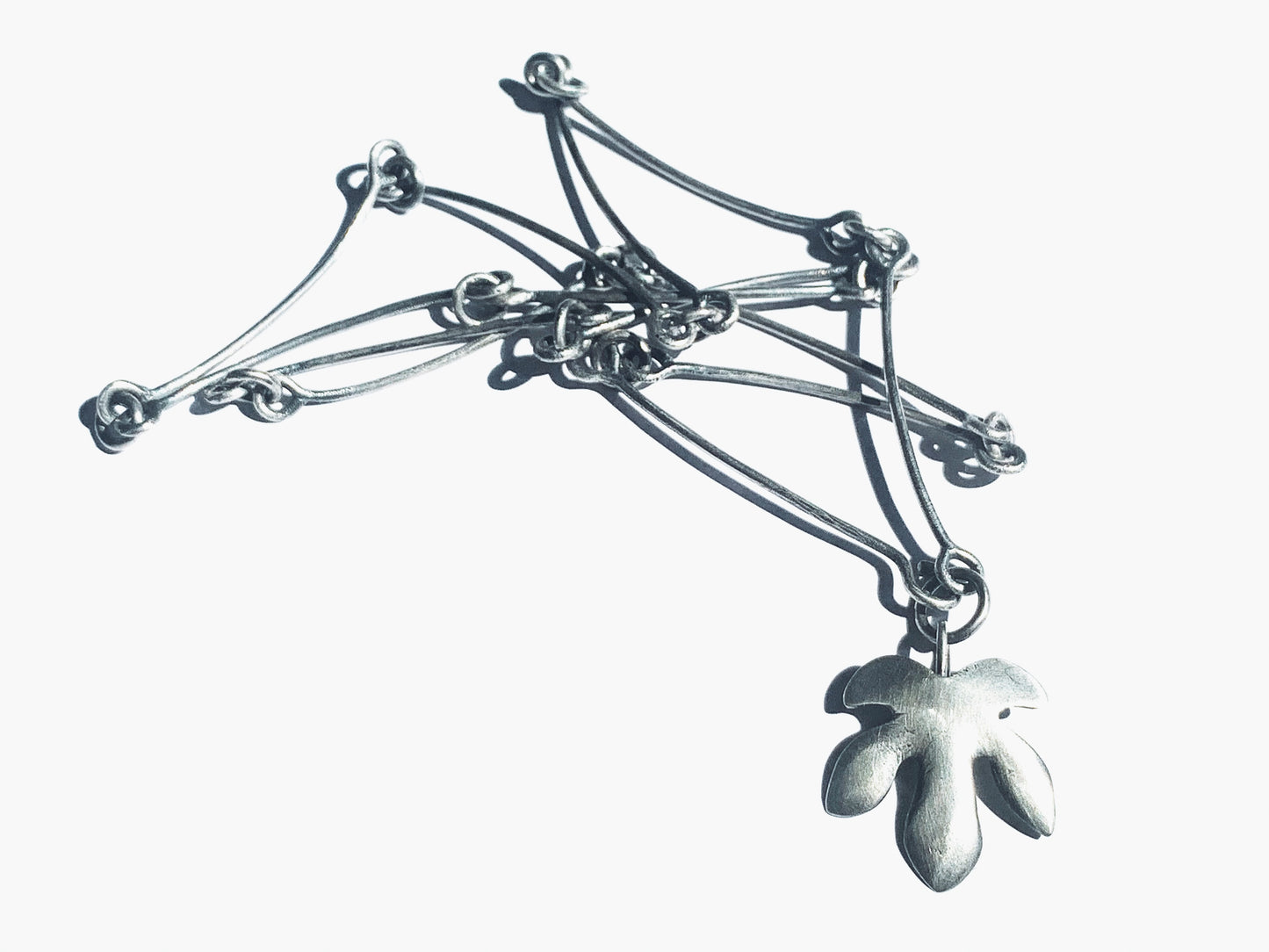 Fig Leaf Silver Necklace