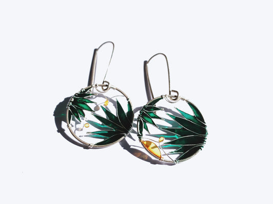 Lush Green Silver Earrings