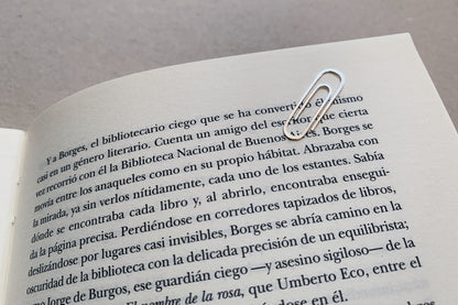 Silver paperclip Bookmark