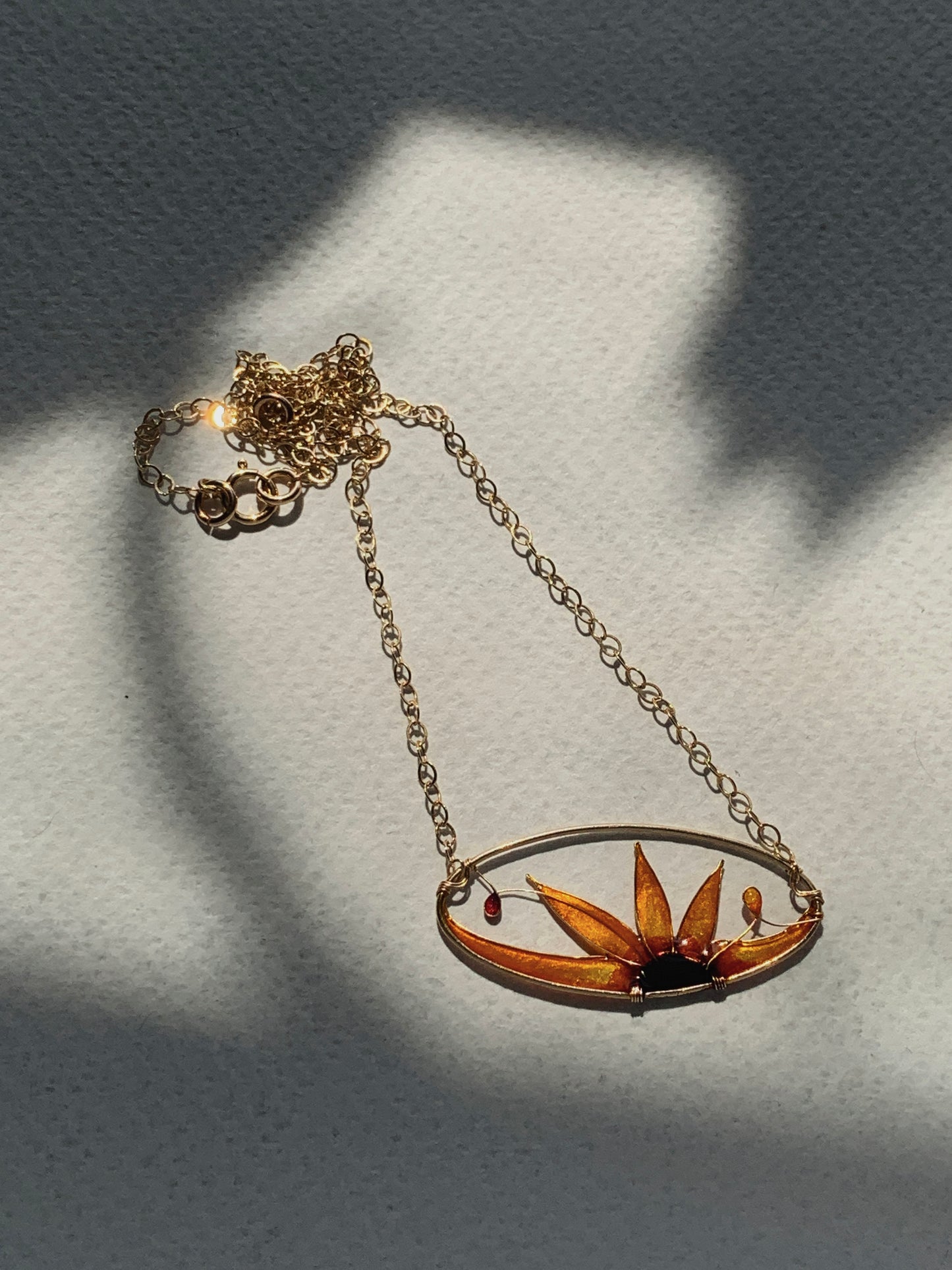 Gold Sunflower Necklace