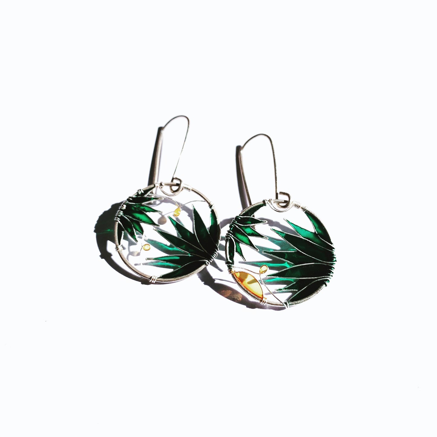 Lush Green Silver Earrings