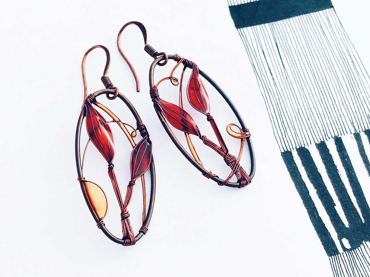 Red Landscapes Earrings