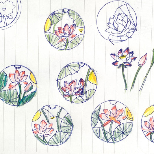 Lotus Landscapes Silver Earrings