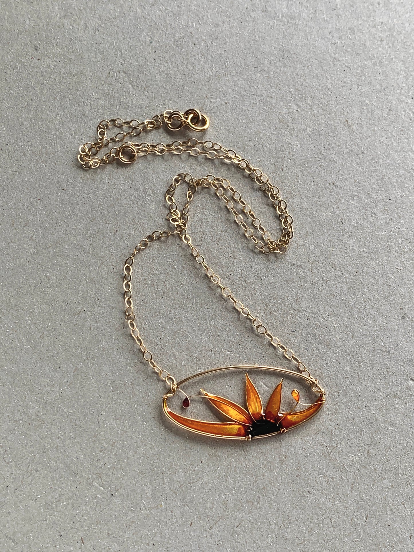 Gold Sunflower Necklace