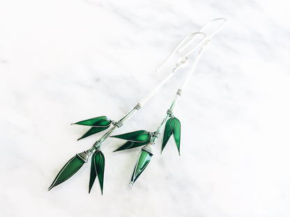 Silver Bamboo Earrings